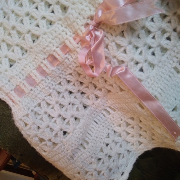 4 Pieces Crocheted Baptism Christening Gown, Doll Gown - Picture 7 of 8